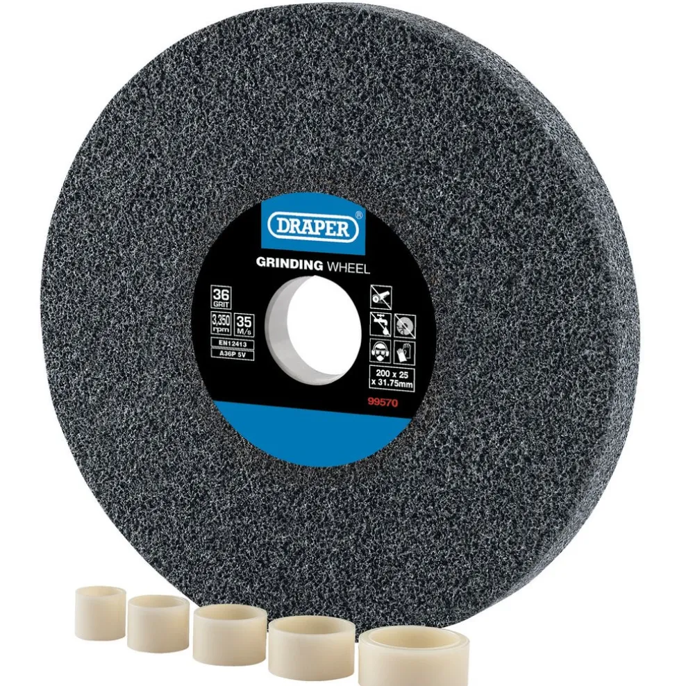 Aluminium Oxide Bench Grinding Wheel, 200 x 25mm, 36 Grit