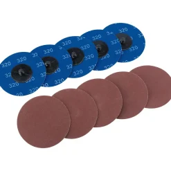 Aluminium Oxide Sanding Discs, 75mm, 320 Grit (Pack of 10)
