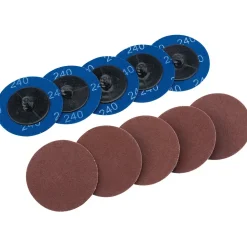 Aluminium Oxide Sanding Discs, 50mm, 240 Grit (Pack of 10)