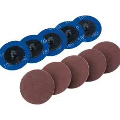 Aluminium Oxide Sanding Discs, 50mm, 180 Grit (Pack of 10)