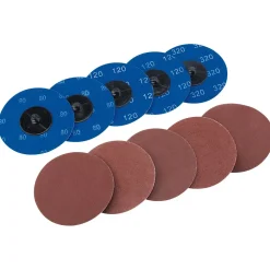 Assorted Aluminium Oxide Sanding Discs, 75mm (Pack of 10)