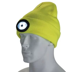 Beanie Hat with Rechargeable Torch, One Size, 1W, 100 Lumens, High-vis Yellow