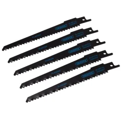 Bi-metal Reciprocating Saw Blades for Plaster Cutting, 150mm, 6tpi (Pack of 5)