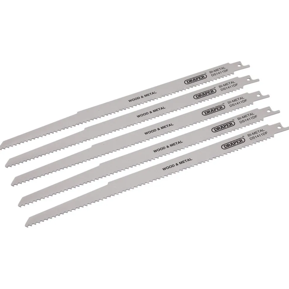 Bi-metal Reciprocating Saw Blades for Multi-Purpose Cutting, 300mm, 6tpi (Pack of 5)