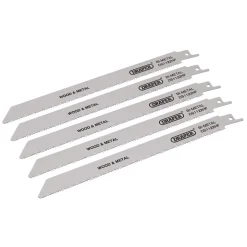 Bi-metal Reciprocating Saw Blades for Multi-Purpose Cutting, 225mm, 10tpi (Pack of 5)