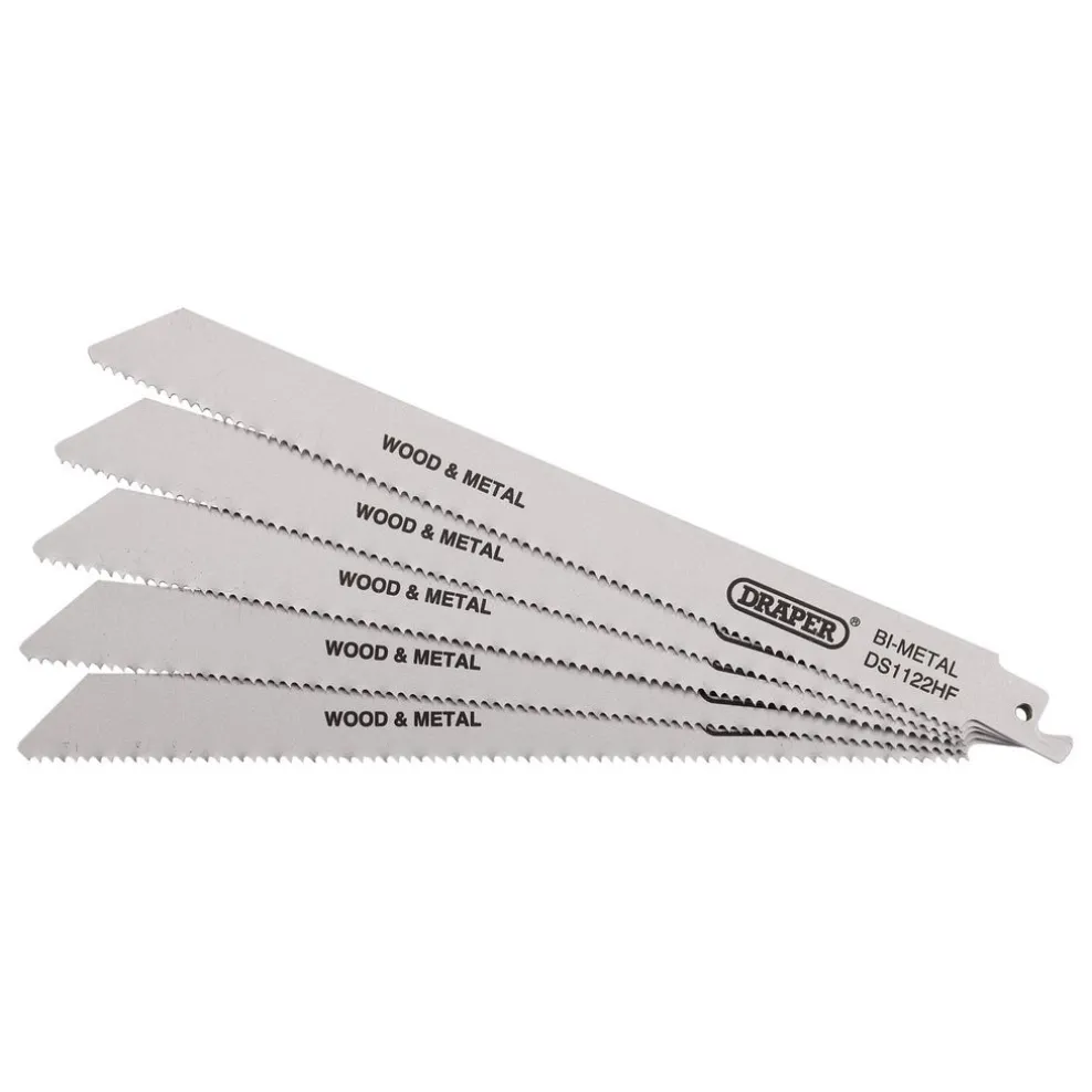 Bi-metal Reciprocating Saw Blades for Multi-Purpose Cutting, 225mm, 10tpi (Pack of 5)
