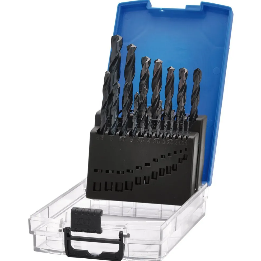 Black HSS Drill Bit Set (19 Piece)