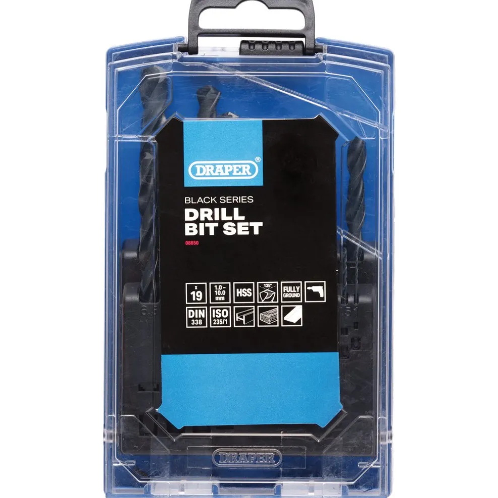 Black HSS Drill Bit Set (19 Piece)