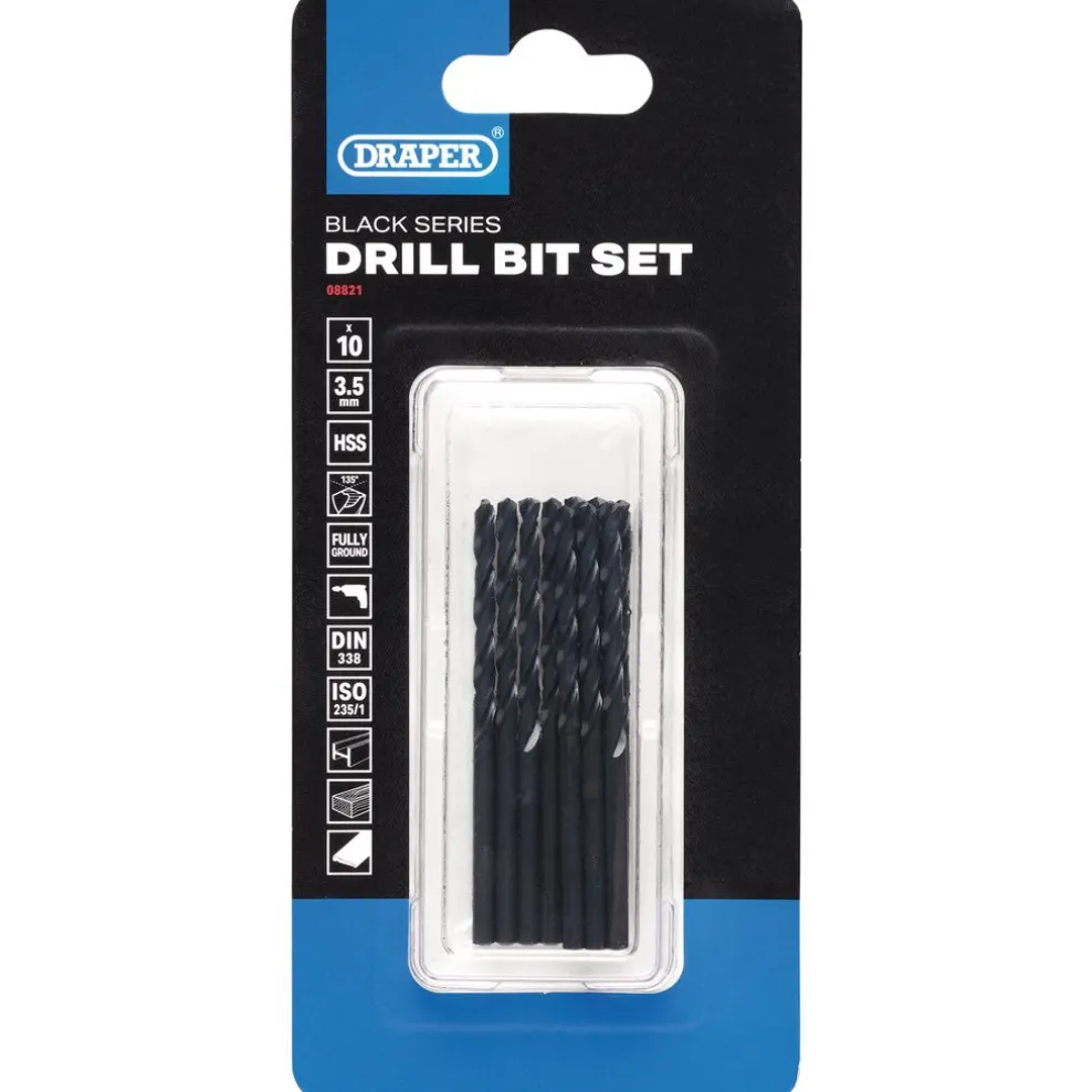 Black HSS Drill Bit, 3.5 x 70mm (Pack of 10)