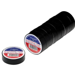 Black PVC Electrical Insulation Tape, 19mm x 20m (Pack of 10)