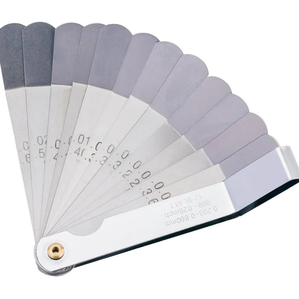 12 Blade Metric and Imperial Angled Tappet Gauge
