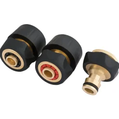 Brass and Rubber Hose Connector Set (3 Piece)