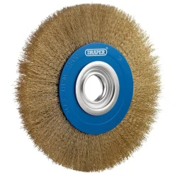 Brassed Steel Bench Grinder Wire Wheel Brush, 200 x 31.75mm