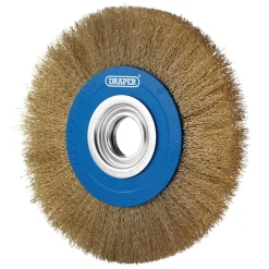 Brassed Steel Bench Grinder Wire Wheel Brush, 200 x 31.75mm