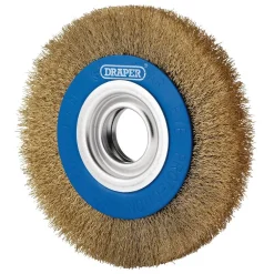 Brassed Steel Bench Grinder Wire Wheel Brush, 150 x 31.75mm