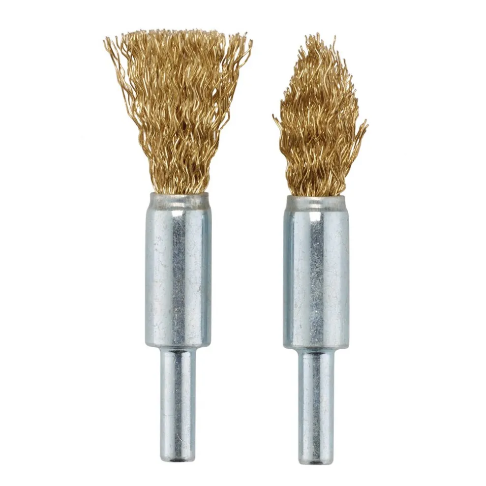 Brassed Steel Crimped Decarb Brush Set (2 Piece)