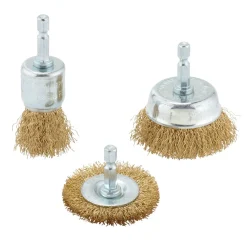 Brassed Steel Crimped Wire Brush Set (3 Piece)