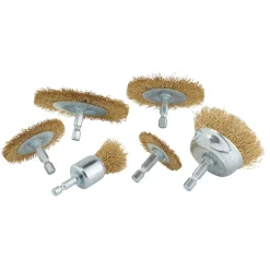 Brassed Steel Crimped Wire Brush Set (6 Piece)