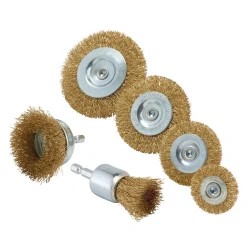 Brassed Steel Crimped Wire Brush Set (6 Piece)