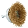 Brassed Steel Crimped Wire Cup Brush, 50mm