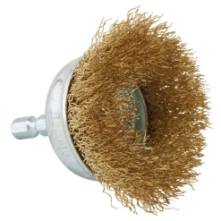 Brassed Steel Crimped Wire Cup Brush, 50mm