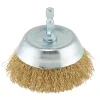 Brassed Steel Crimped Wire Cup Brush, 75mm