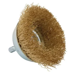 Brassed Steel Crimped Wire Cup Brush, 75mm