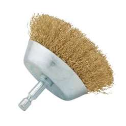 Brassed Steel Crimped Wire Cup Brush, 75mm
