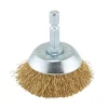 Brassed Steel Crimped Wire Cup Brush, 40mm