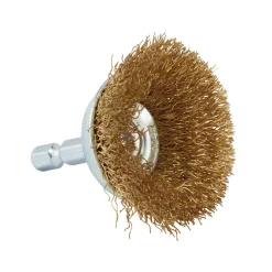 Brassed Steel Crimped Wire Cup Brush, 40mm