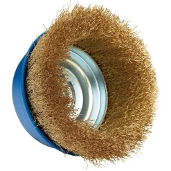 Brassed Steel Crimped Wire Cup Brush, 125mm, M14