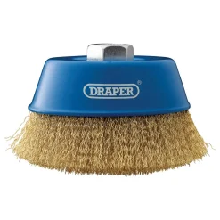 Brassed Steel Crimped Wire Cup Brush, 125mm, M14