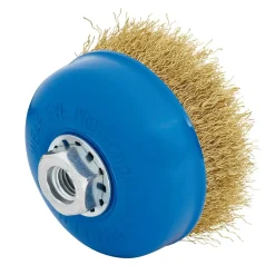 Brassed Steel Crimped Wire Cup Brush, 100mm, M14