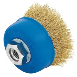 Brassed Steel Crimped Wire Cup Brush, 75mm, M14