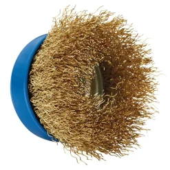 Brassed Steel Crimped Wire Cup Brush, 65mm, M14