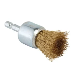 Brassed Steel Crimped Wire End Brush, 25mm