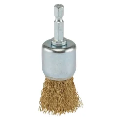 Brassed Steel Crimped Wire End Brush, 25mm