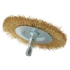 Brassed Steel Crimped Wire Wheel Brush, 75mm