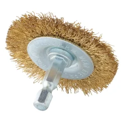 Brassed Steel Crimped Wire Wheel Brush, 50mm