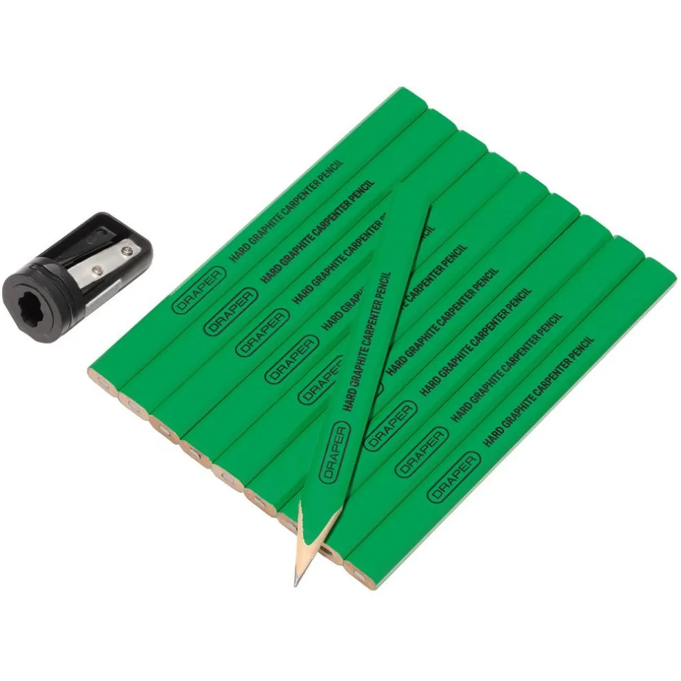 Carpenter's Pencils with Sharpener (Pack of 10)