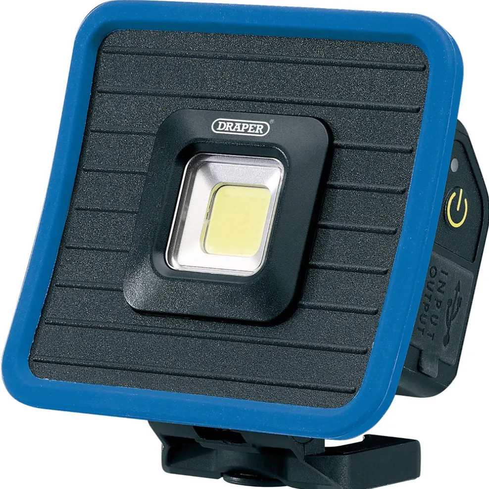 COB LED Rechargeable Mini Flood Light and Power Bank with Magnetic Base and Hanging Hook, 10W, 1000 Lumens, Blue, USB-C Cable Supplied