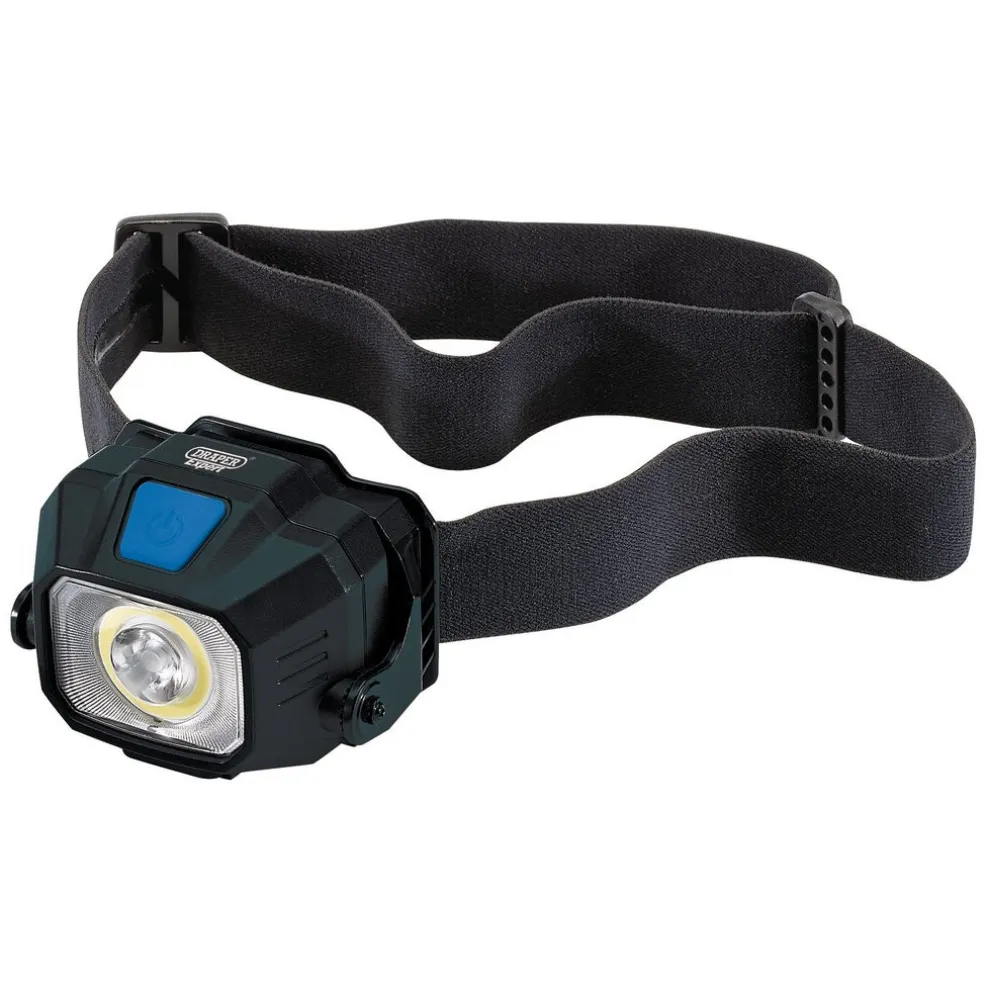 COB/SMD LED Wireless/USB Rechargeable Head Torch, 6W, 400 Lumens, USB-C Cable Supplied