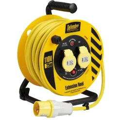Defender E86455 110V Heavy Duty Industrial Cable Reel, 25m