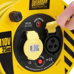 Defender E86455 110V Heavy Duty Industrial Cable Reel, 25m
