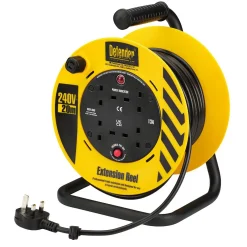 Defender E86465 230V 4-Way Light Industrial Cable Extension Reel, 20m