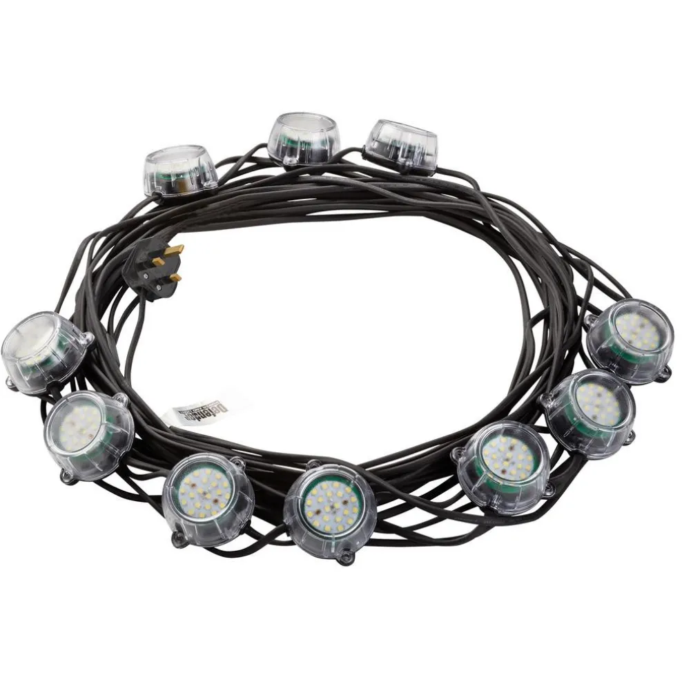 Defender E89353 230V 50W Heavy Duty LED Encapsulated Festoon String Lights, 22m