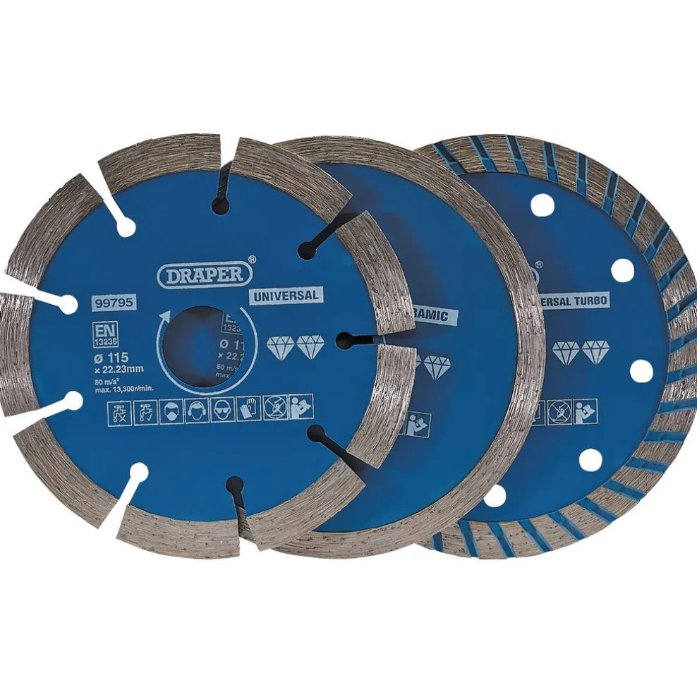 Diamond Blade Set, 115mm (3 Piece)