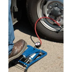Double Cylinder Foot Pump with Pressure Gauge