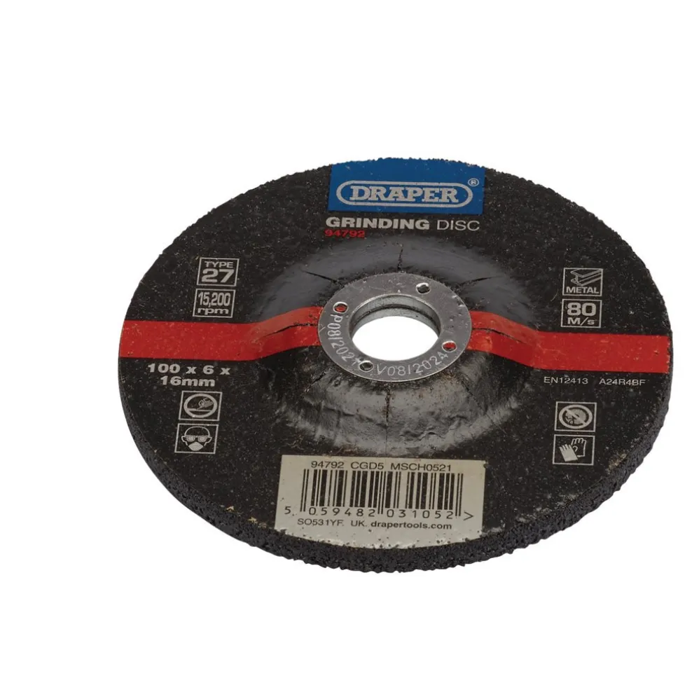 DPC Metal Grinding Disc, 100 x 6 x 16mm