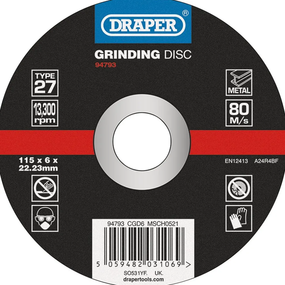 DPC Metal Grinding Disc, 115 x 6 x 22.23mm